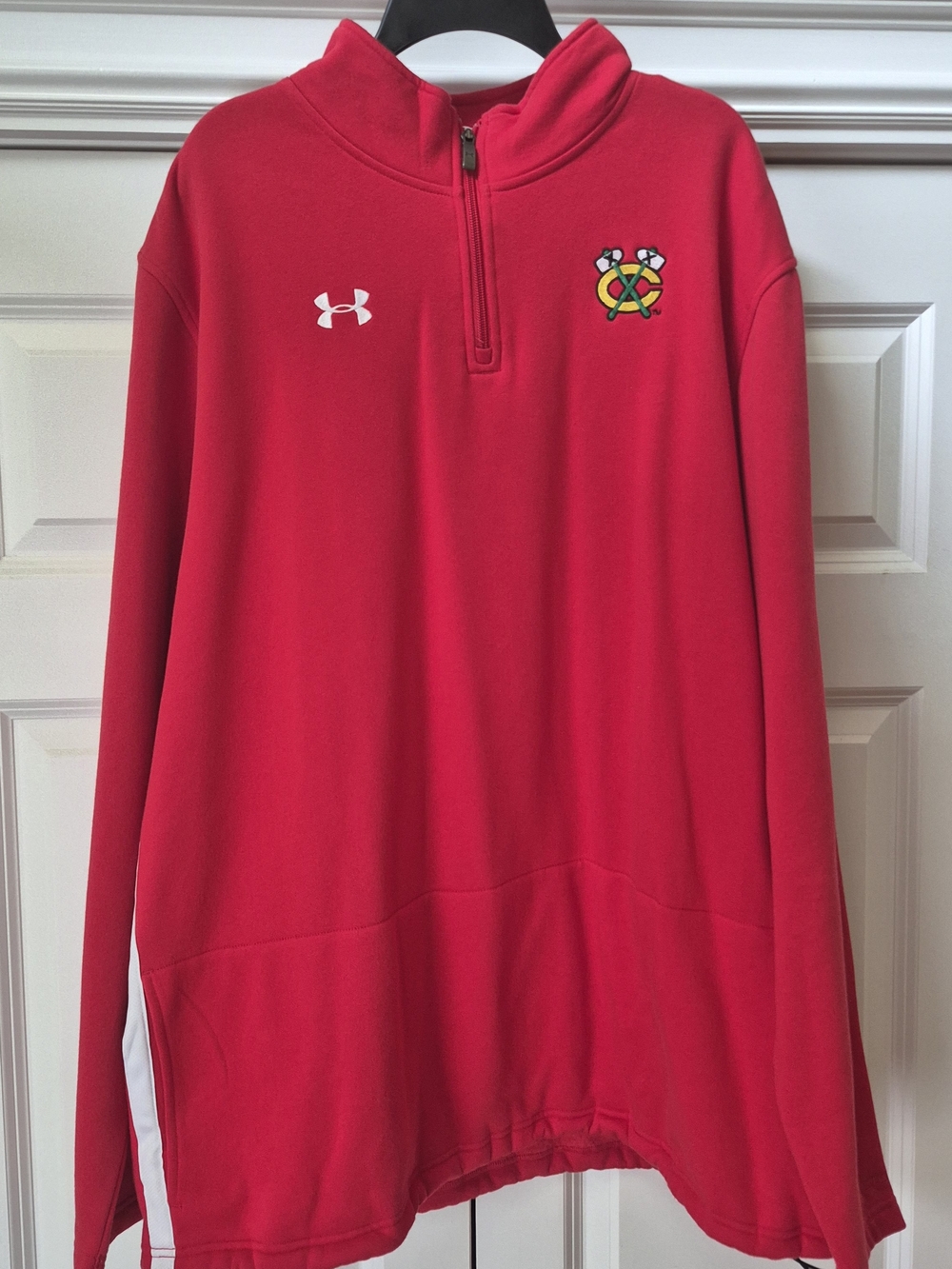 Under Armour Red Quarter-Zip Pullover with Team Crest